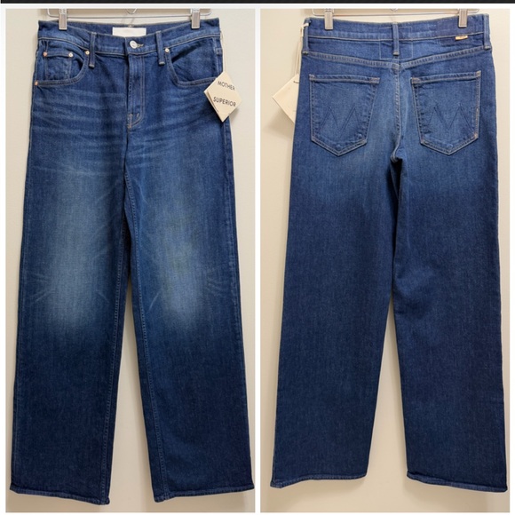 NWT Mother Superior The Down Low Spinner Heel Wide Leg Denim Jean Size 26 - Picture 2 of 9